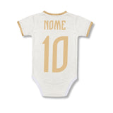 Body Bebê Oficial Proteção Premium Branco e Dourado Flamengo – Personalizado com Nome e Número