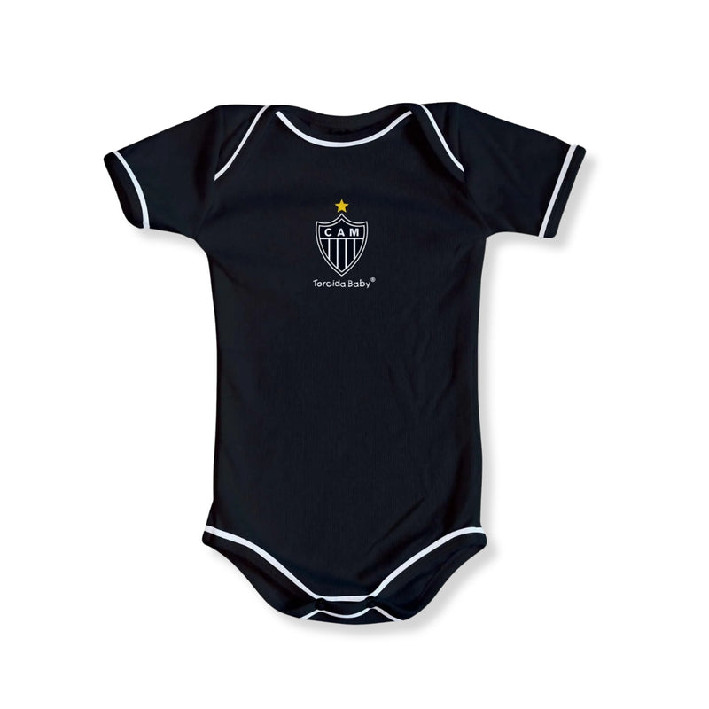 Body Bebê Preto Oficial Atlético Mineiro – Personalizado com Nome e Número