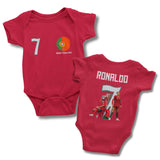Body Personalizado de Portugal Vermelho - Edição Especial Cristiano Ronaldo