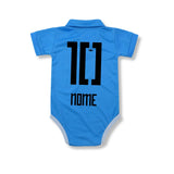 Body Bebê Oficial Proteção UV Santos Azul – Personalizado com Nome e Número