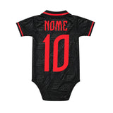 Body Bebê Oficial Proteção Premium Preto e Vermelho Flamengo – Personalizado com Nome e Número