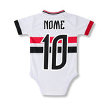 Body Bebê Oficial Proteção UV Premium Branco São Paulo – Personalizado com Nome e Número