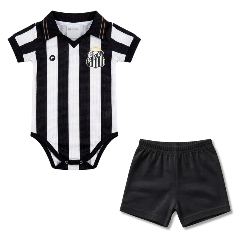Body Bebê Oficial Proteção UV Santos Premium Listrado – Personalizado com Nome e Número