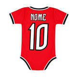 Body Bebê Vermelho Oficial São Paulo – Personalizado com Nome e Número