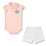 Body Bebê Rosa Palmeiras – Personalizado com Nome e Número