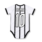 Body Bebê Oficial Proteção UV Listrado Corinthians – Personalizado com Nome e Número