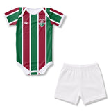 Body Bebê Oficial Proteção UV Listrado Fluminense – Personalizado com Nome e Número