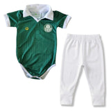 Body Bebê Oficial Proteção UV Verde Palmeiras – Personalizado com Nome e Número
