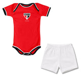 Body Bebê Vermelho Oficial São Paulo – Personalizado com Nome e Número