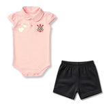 Body Bebê Rosa Corinthians – Personalizado com Nome e Número