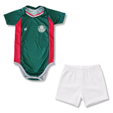 Body Bebê Oficial Proteção UV Verde e Vermelho Palmeiras – Personalizado com Nome e Número