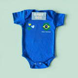 Conjunto Brasil Royal Personalizado Com Body, Tênis e Shorts