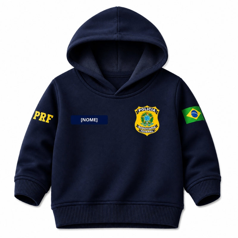 Blusa Moletom Infantil Bebê Com Capuz Marinho Tema SAMU 192 Personalizado com Nome