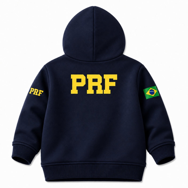 Blusa Moletom Infantil Bebê Com Capuz Marinho Tema SAMU 192 Personalizado com Nome