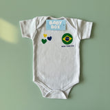 Conjunto Brasil Branco Personalizado Com Body, Tênis e Shorts