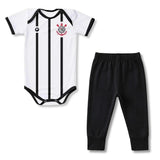 Body Bebê Oficial Proteção UV Listrado Corinthians – Personalizado com Nome e Número