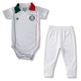 Body Bebê Oficial Proteção UV Branco Gola Verde e Vermelha Palmeiras – Personalizado com Nome e Número