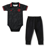 Body Bebê Oficial Proteção Premium Preto e Vermelho Flamengo – Personalizado com Nome e Número