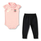Body Bebê Rosa Corinthians – Personalizado com Nome e Número