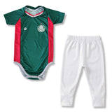 Body Bebê Oficial Proteção UV Verde e Vermelho Palmeiras – Personalizado com Nome e Número