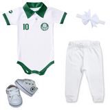 Kit Luxo Body Polo Palmeiras Com Tênis, Shorts/Calça e Laço