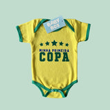 Body Minha Primeira Copa - Amarelo e Verde