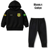 Blusa Moletom Infantil Bebê Com Capuz Preto Tema PRF Polícia Rodoviária Federal Personalizado com Nome