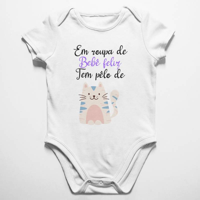 Body Pet Roupa de Bebê Feliz - Gato