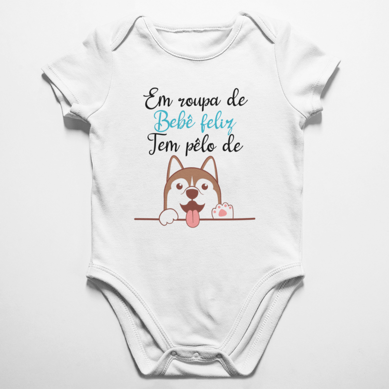 Body Pet Roupa de Bebê Feliz - Cachorro