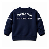 Blusa Moletom Infantil Bebê Gola Careca Marinho Tema Guarda Civil Municipal GCM Personalizado com Nome