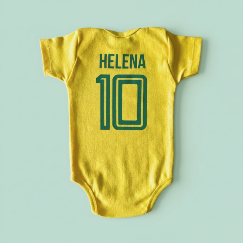 Body Personalizado do Brasil Amarelo e Verde