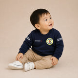 Blusa Moletom Infantil Bebê Gola Careca Marinho Tema Guarda Civil Municipal GCM Personalizado com Nome