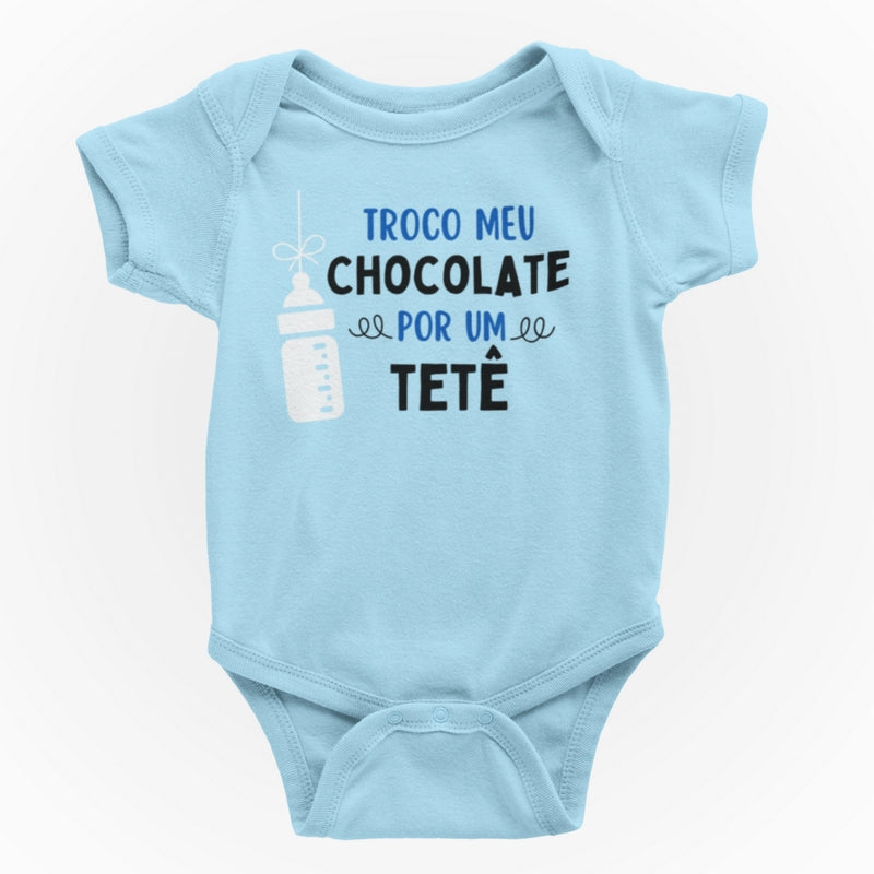 Body Azul Troco Meu Chocolate Por Um Tetê