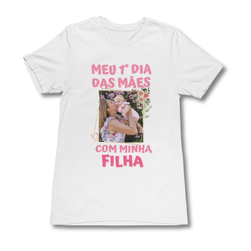 Kit Branco Dia Das Mães Com Foto - Modelo Rosa