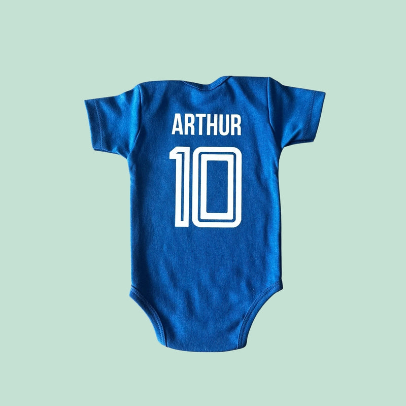 Body Personalizado Com Nome e Número Brasil - Azul