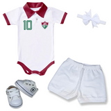 Kit Luxo Body Polo Fluminense Com Tênis, Shorts/Calça e Laço