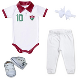 Kit Luxo Body Polo Fluminense Com Tênis, Shorts/Calça e Laço