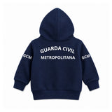 Blusa Moletom Infantil Bebê Com Capuz Marinho Tema Guarda Civil Municipal GCM Personalizado com Nome