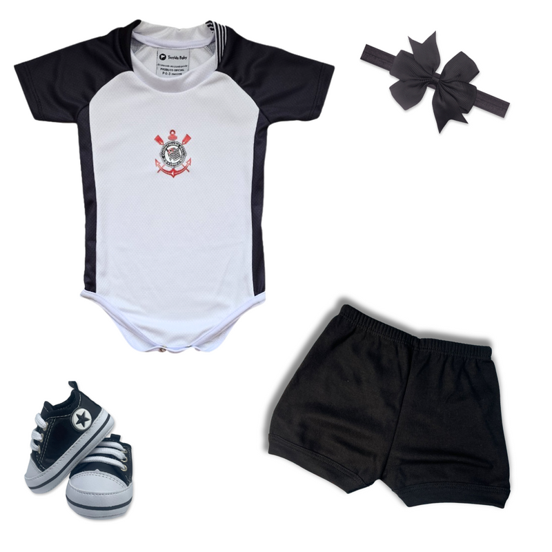 Kit Luxo Body Premium SCCP Com Tênis, Shorts/Calça e Laço