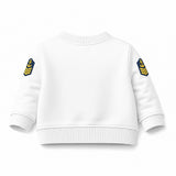 Blusa Moletom Infantil Bebê Gola Careca Branco Tema Marinha do Brasil Personalizado com Nome