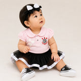 Body Bebê Rosa Corinthians – Personalizado com Nome e Número