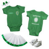 Body Bebê Verde do Exército Brasileiro Personalizado com Nome
