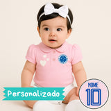Kit Luxo Body Rosa Cruzeiro Com Tênis, Shorts/Calça e Laço