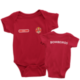 Body Bebê Vermelho do Corpo de Bombeiros Personalizado com Nome