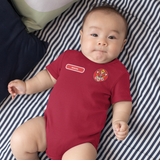 Body Bebê Vermelho do Corpo de Bombeiros Personalizado com Nome