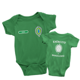 Body Bebê Verde do Exército Brasileiro Personalizado com Nome