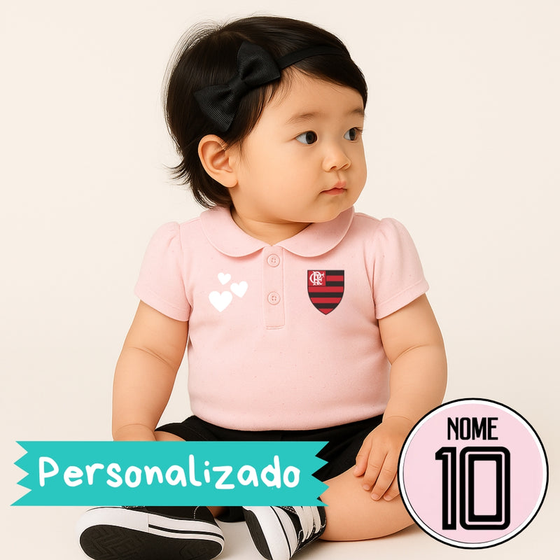 Body Rosa Personalizado do Flamengo