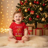 Body Vermelho o Presente de Natal Sou Eu - Dourado