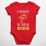 Body Vermelho o Presente de Natal Sou Eu - Dourado