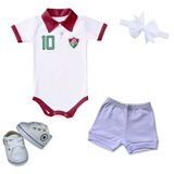 Kit Luxo Body Polo Fluminense Com Tênis, Shorts e Laço